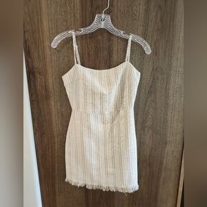 Altar'd State Cream Textured Mini Dress